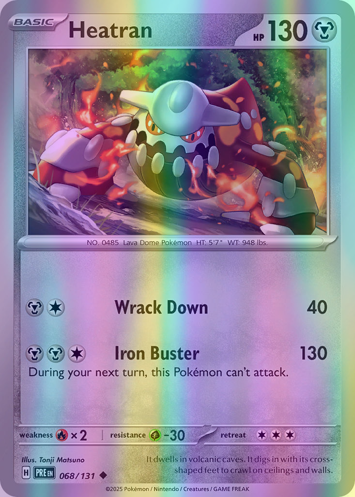 Heatran - 068/131 (PRE) Uncommon - Near Mint Reverse Holofoil