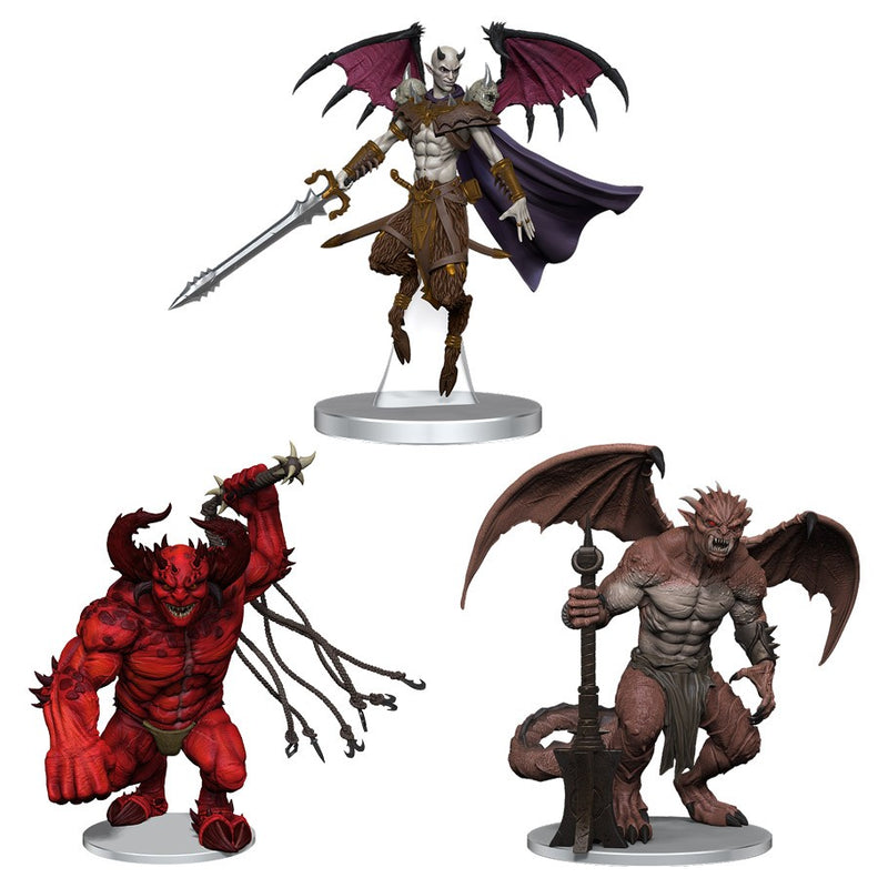 D&D Miniatures: Icons of the Realms - Premium Figure: Archdevils Hutijin, Muloch, and Titivilus