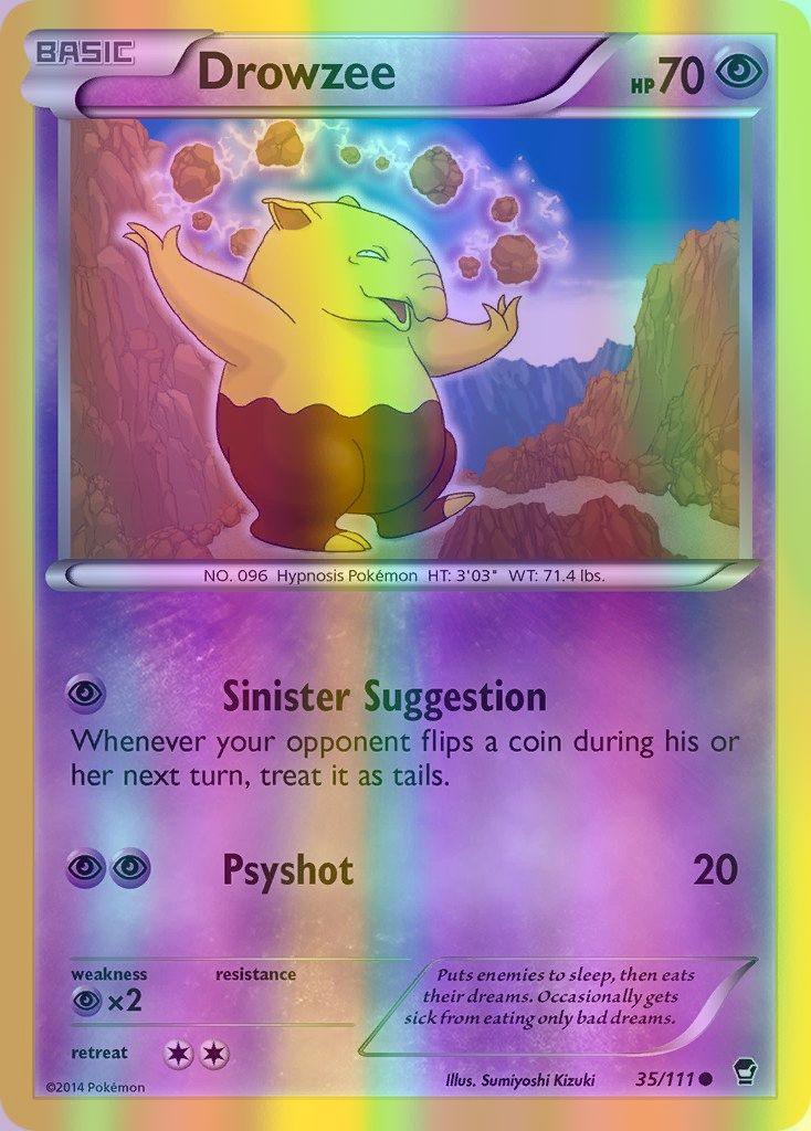 Drowzee - 035/111 (FFI) Common - Near Mint Reverse Holofoil