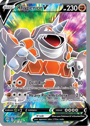 Rhyperior V (Full Art) - 181/189 (SWSH03) Ultra Rare - Near Mint Holofoil