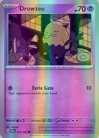 Drowzee - 016/064 (SFA) Common - Near Mint Reverse Holofoil