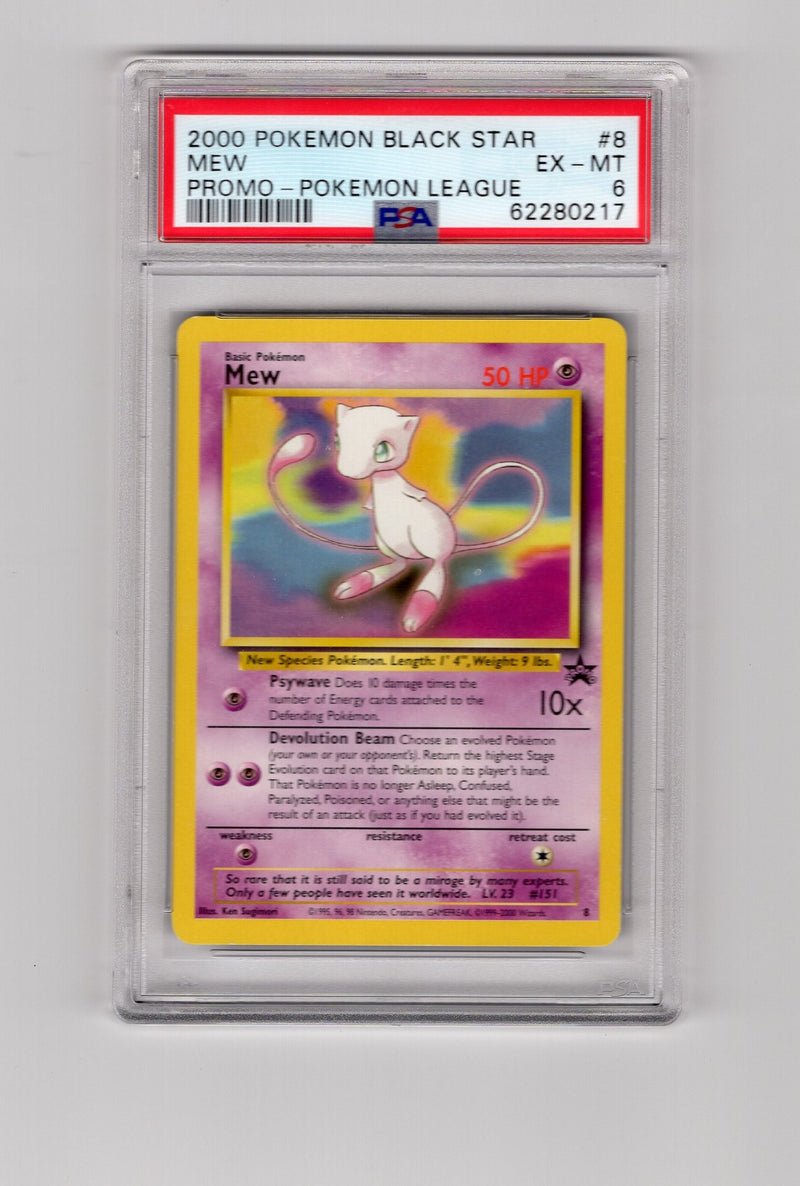 Mew - 008 (BSP) Promo - Moderate Play (Graded PSA 6)