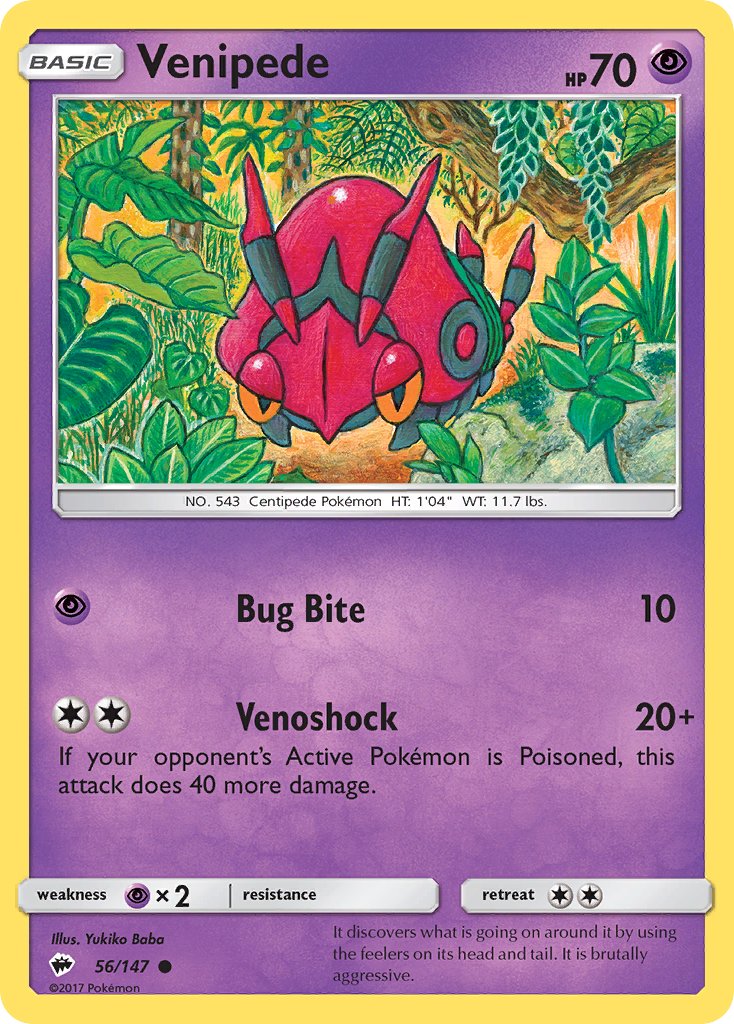 Venipede - 056/147 (SM:BUS) Common - Near Mint