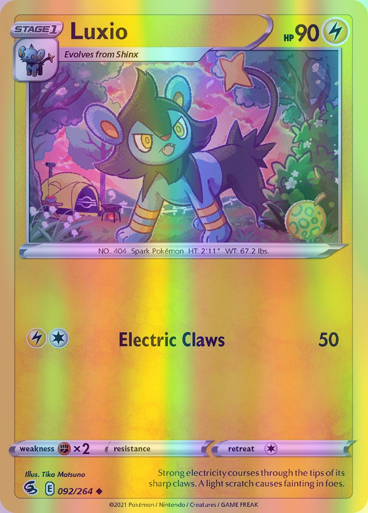 Luxio - 092/264 (SWSH08) Uncommon - Near Mint Reverse Holofoil