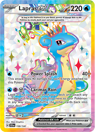 Lapras ex - 158/142 (SCR) Ultra Rare - Near Mint Holo