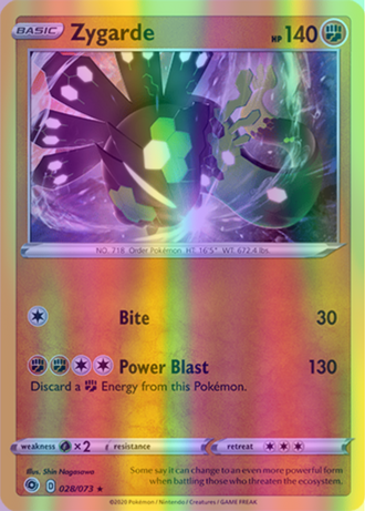 Zygarde - 28/73 (CHP) Holo Rare - Near Mint Reverse Holofoil