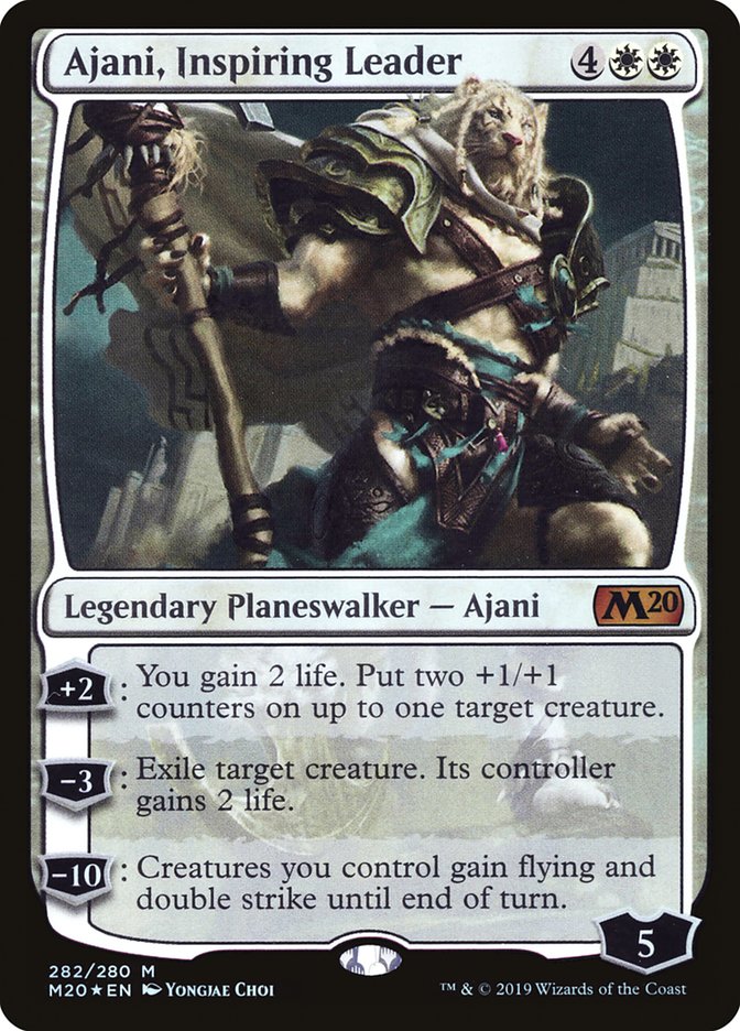 Ajani, Inspiring Leader (M20-M-FOIL) Moderate Play