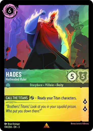 Hades - Hotheaded Ruler (Into the Inklands 174/204) Rare - Near Mint Cold Foil