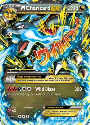 M Charizard EX (X) - 069/106 (FLF) Ultra Rare - Damaged Holofoil