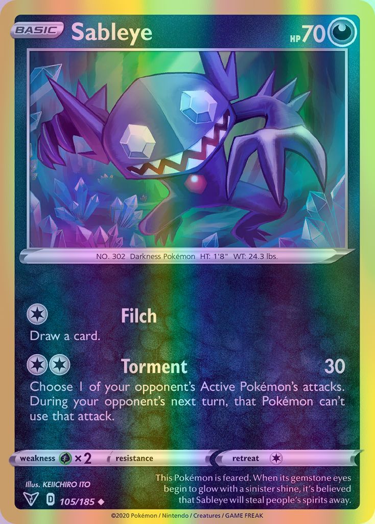 Sableye - 105/185 (SWSH04) Uncommon - Near Mint Reverse Holofoil