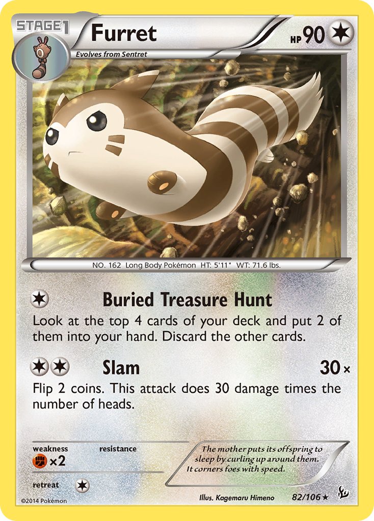 Furret - 082/106 (FLF) Rare - Near Mint