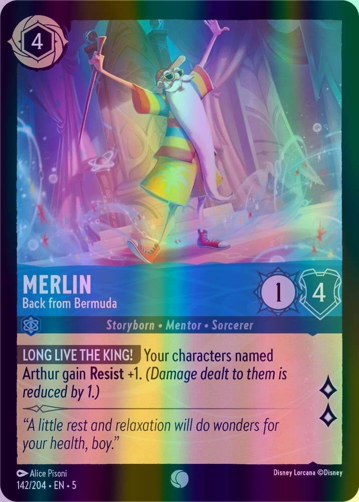 Merlin - Back from Bermuda (Shimmering Skies 142/204) Common - Near Mint Cold Foil