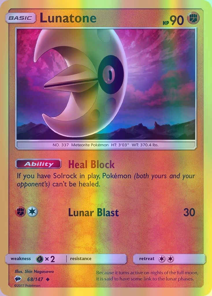 Lunatone - 068/147 (SM:BUS) Uncommon - Near Mint Reverse Holofoil