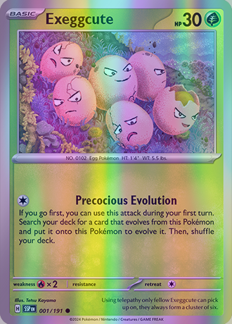 Exeggcute - 001/191 (SSP) Common - Near Mint Reverse Holofoil