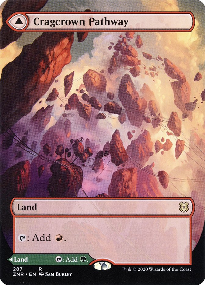 Cragcrown Pathway // Timbercrown Pathway [#287 Alternate-Art Borderless] (ZNR-R-FOIL) Damaged