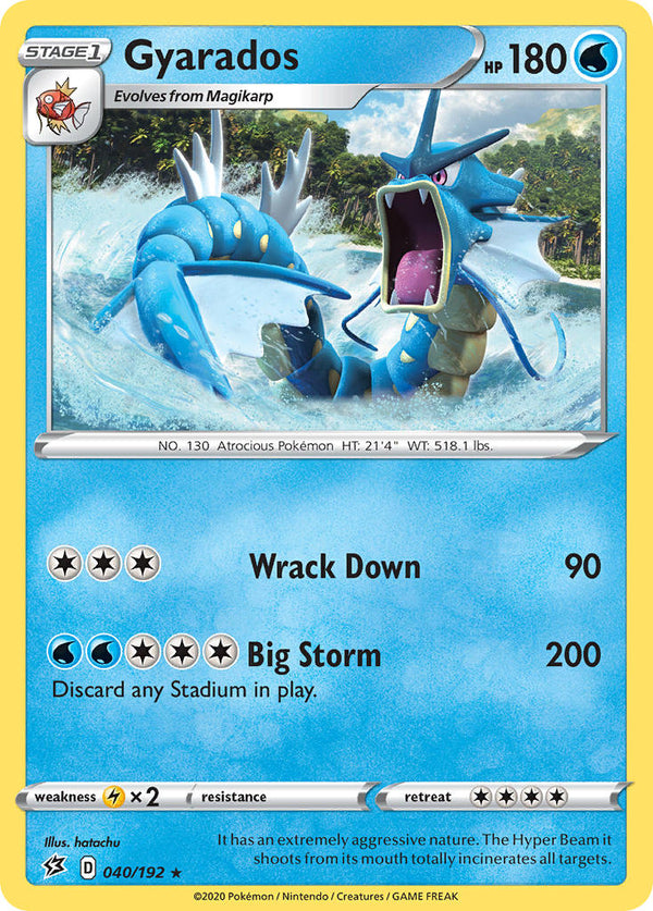 Gyarados - 040/192 (SWSH02) Holo Rare - Near Mint Holofoil