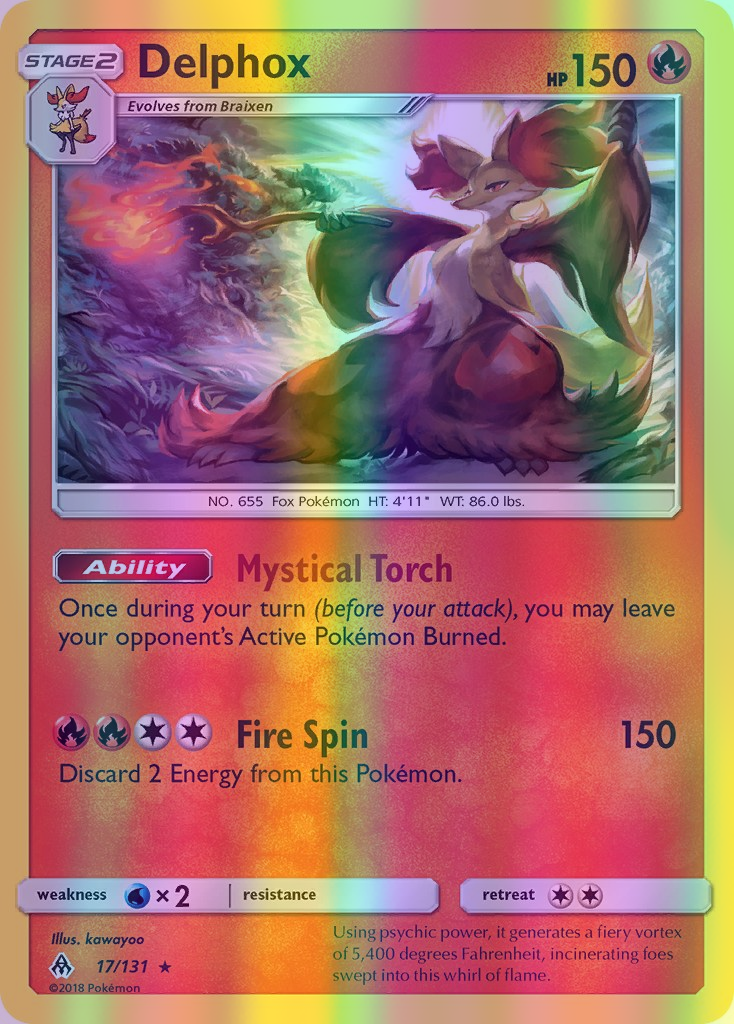 Delphox - 017/131 (FLI) Holo Rare - Near Mint Reverse Holofoil