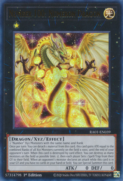 Number 100: Numeron Dragon (RA01-EN039) Ultra Rare - Near Mint 1st Edition