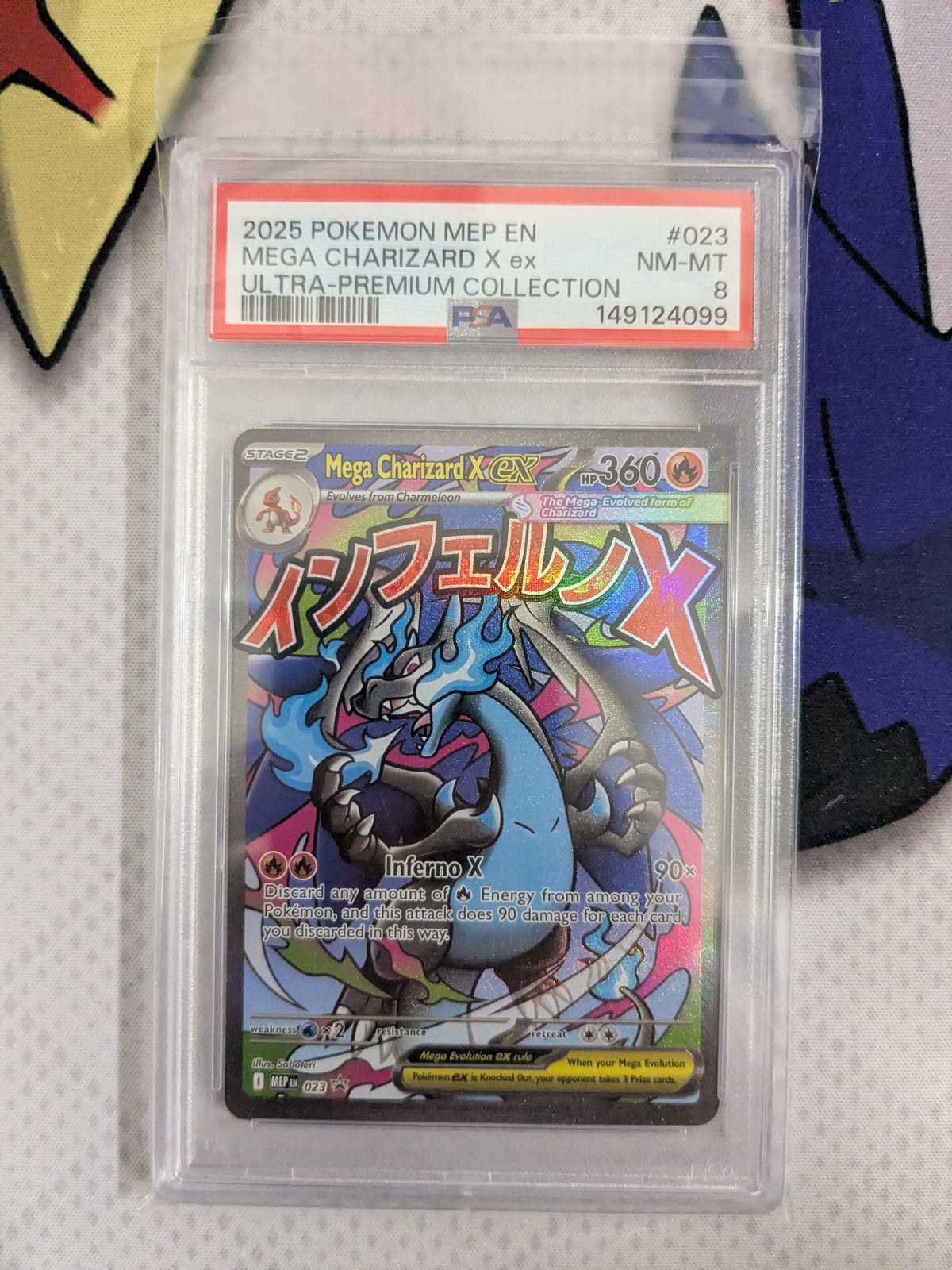 Mega Charizard X ex - 023 (MEP) Promo - Near Mint Holofoil (Graded - PSA 8)