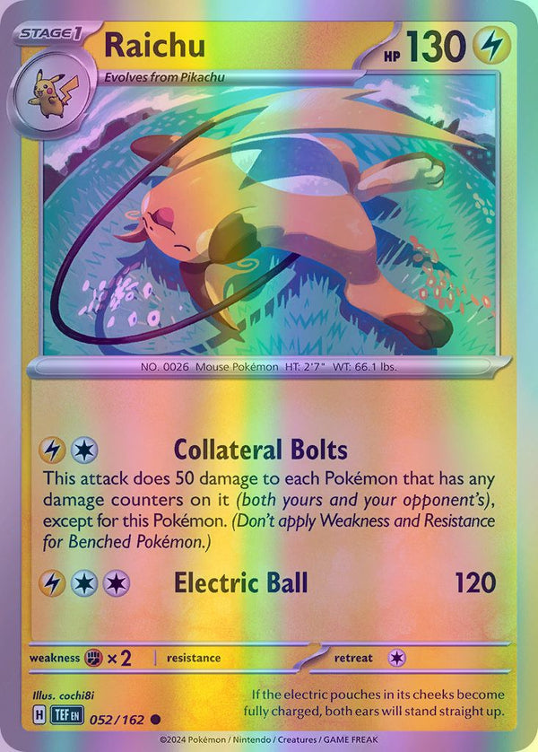 Raichu - 052/162 (TEF) Common - Near Mint Reverse Holofoil