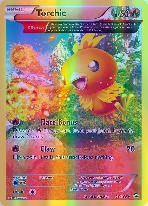 Torchic (Omega) - 026/160 (PRC) Uncommon - Near Mint Reverse Holofoil