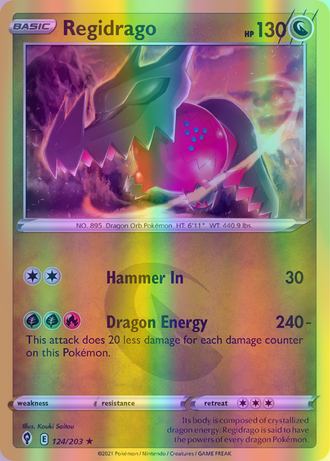 Regidrago - 124/203 (SWSH07) Holo Rare - Near Mint Reverse Holofoil