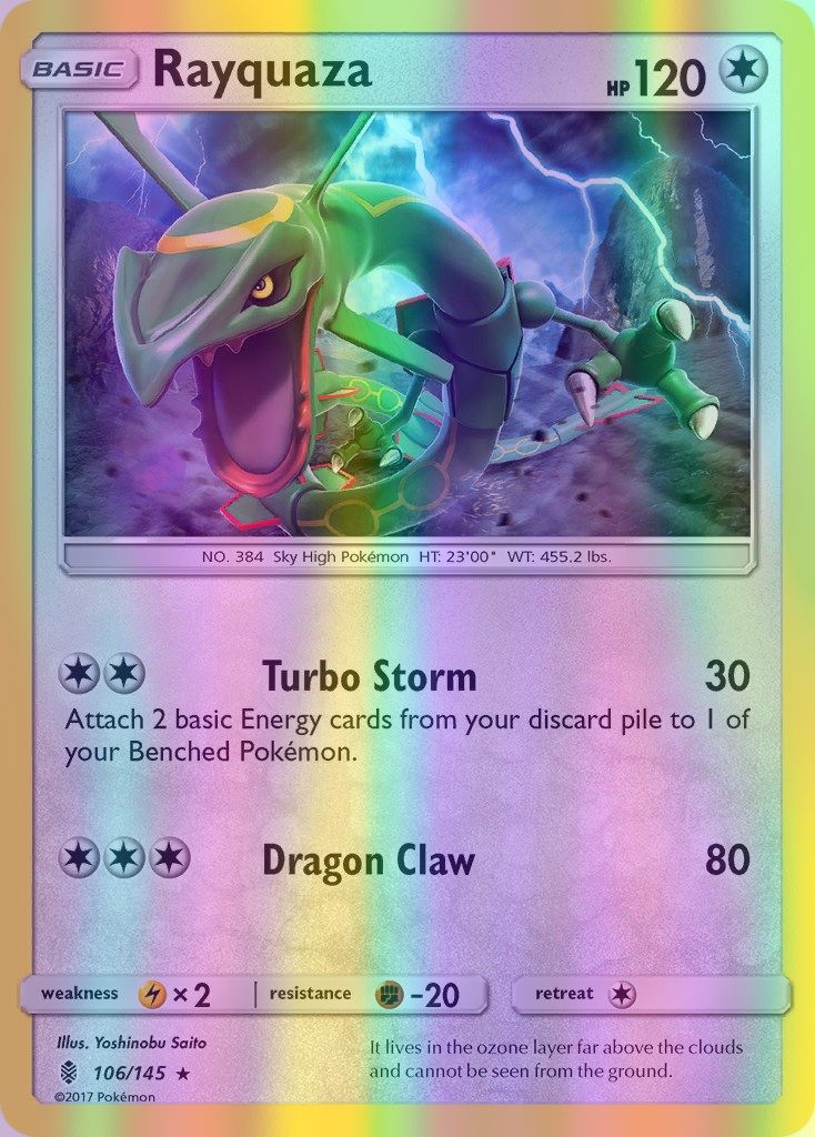 Rayquaza - 106/145 (SM:GRI) Rare - Near Mint Reverse Holofoil