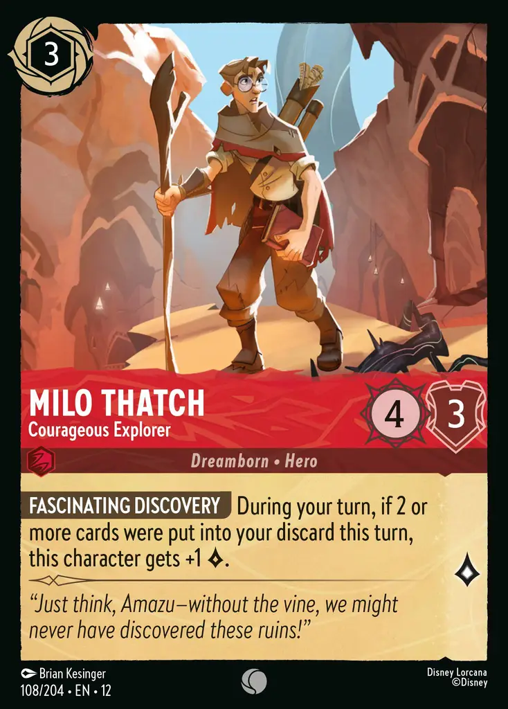 Milo Thatch - Courageous Explorer (108/204 - Wilds Unknown) Common