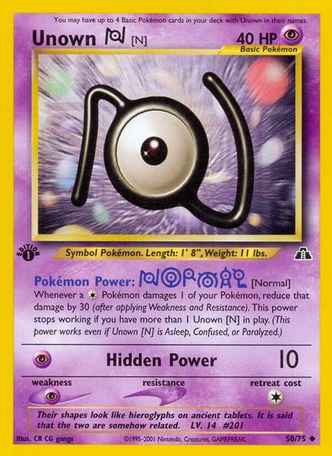 Unown [N] (50/75) 1st Edition