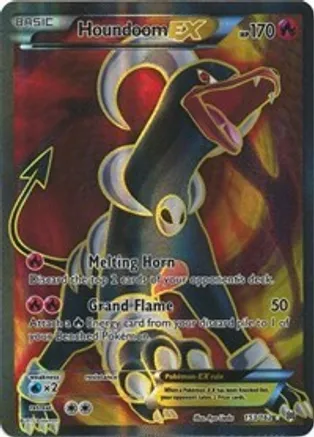 Houndoom EX - 153/162 (BKT) Full Art - Light Play Holofoil