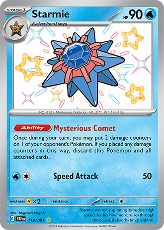 Starmie - 119/091 (SV:PAF) Secret Rare - Near Mint Holofoil