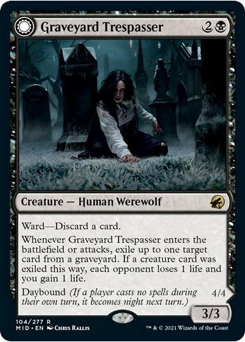 Graveyard Trespasser//Graveyard Glutton (MID-R-FOIL)