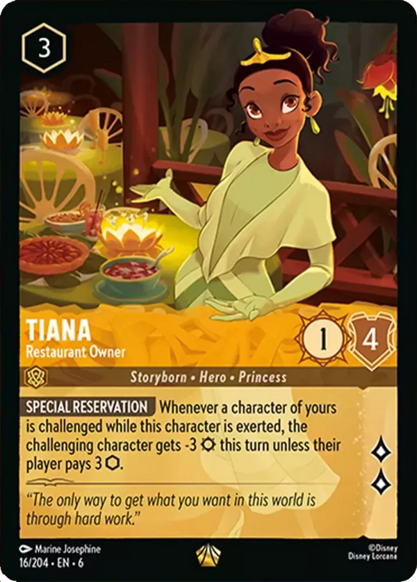 Tiana - Restaurant Owner (Azurite Sea 016/204) Legendary - Near Mint