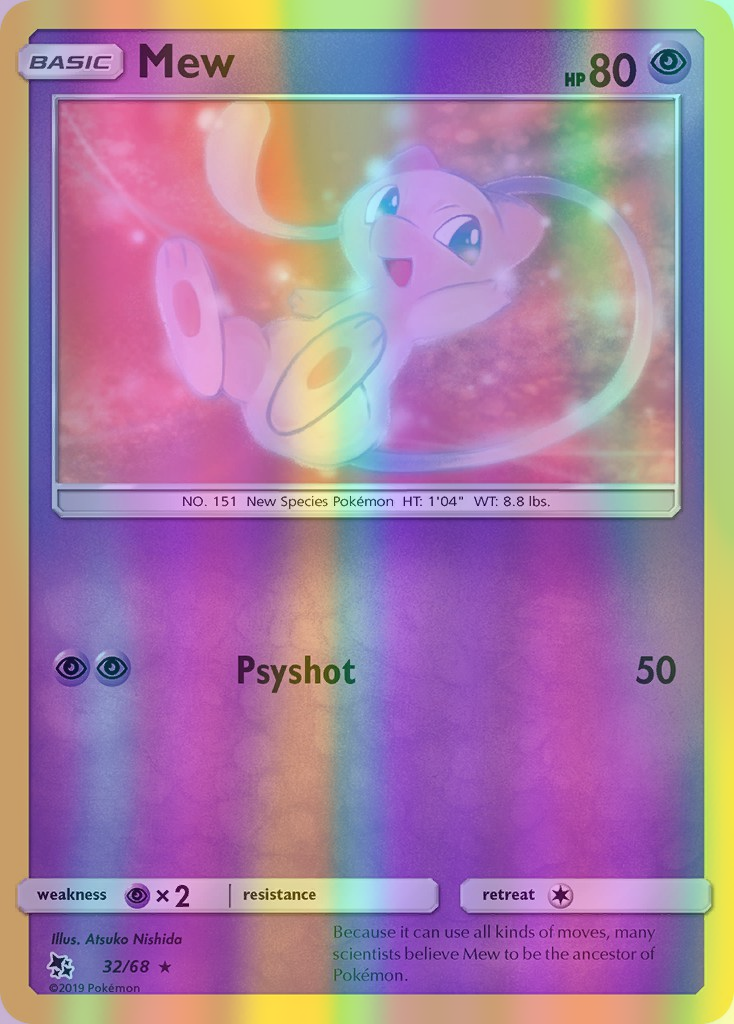 Mew - 32/68 (HIF) Rare - Near Mint Reverse Holofoil