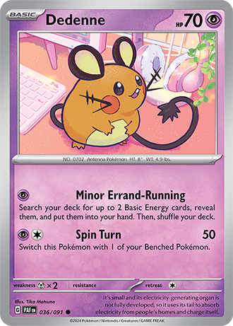 Dedenne - 036/091 (PAF) Common - Near Mint