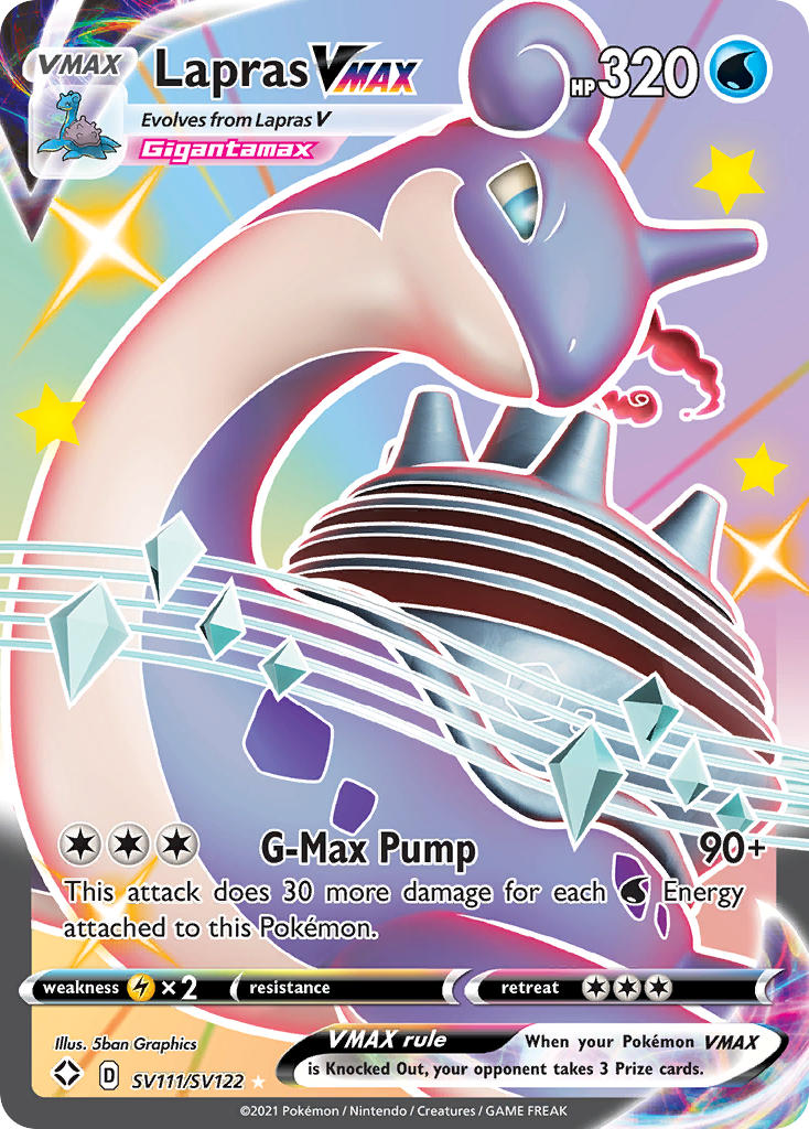 Lapras VMAX - SV111/SV122 (SHF:SV) Shiny Holo Rare - Near Mint Holofoil