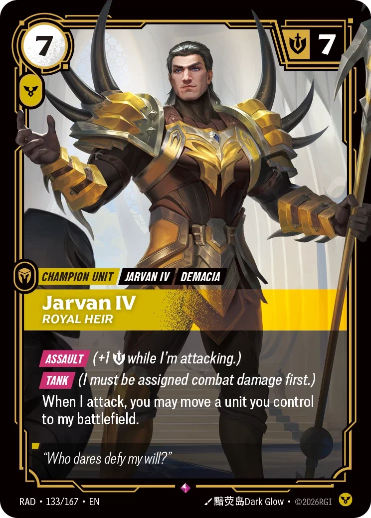 Jarvan IV, Royal Heir - 133/167 (RAD) Rare