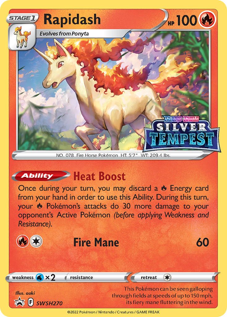 Rapidash (Prerelease) - SWSH270 (SWSH:PR) Promo - Near Mint Holofoil