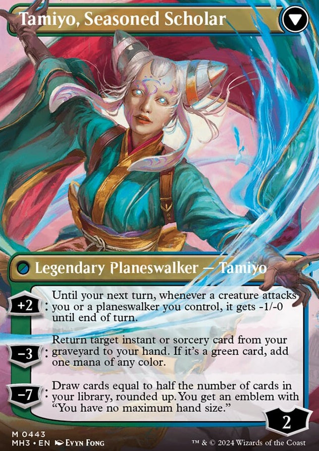 Tamiyo, Inquisitive Student // Tamiyo, Seasoned Scholar [#0443 Borderless] (MH3-M-FOIL)