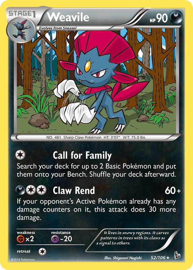 Weavile - 052/106 (FLF) Rare - Near Mint