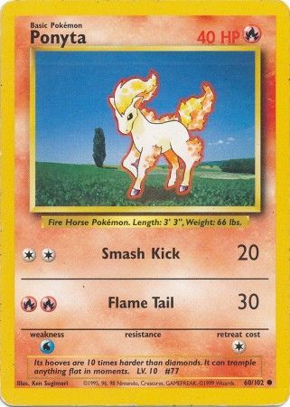 Ponyta - 060/102 (BS) Common - Near Mint