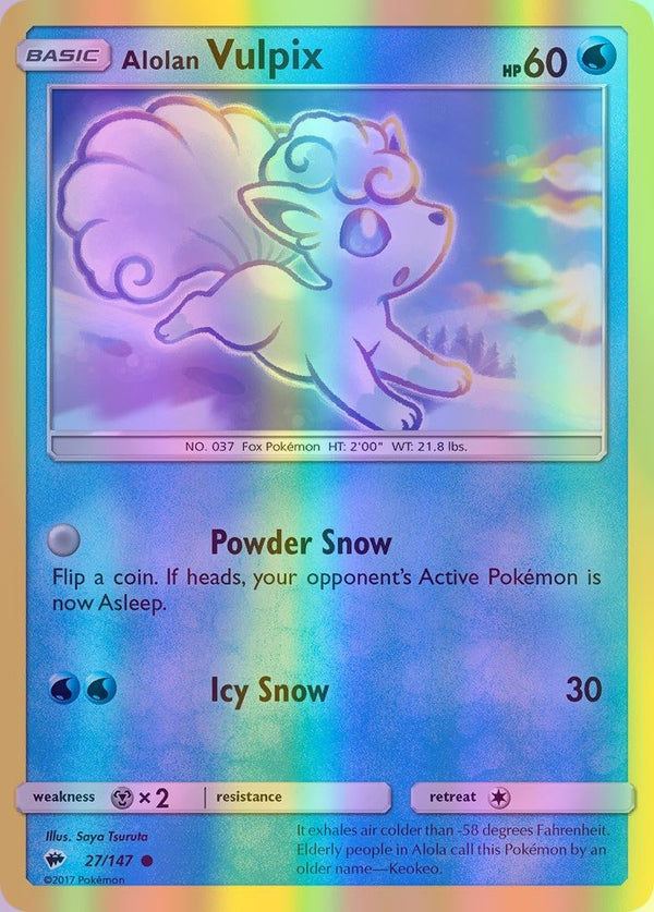 Alolan Vulpix - 027/147 (SM:BUS) Common - Near Mint Reverse Holofoil