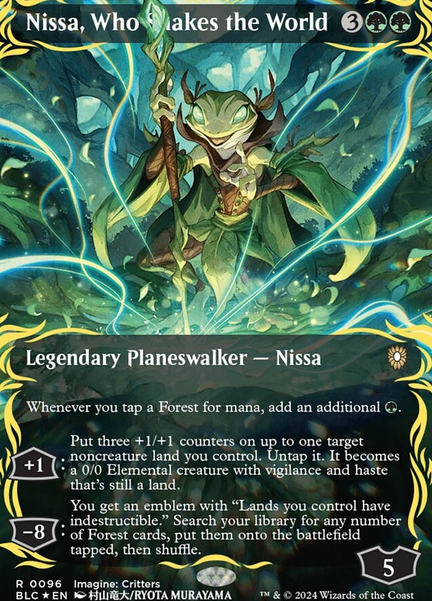 Nissa, Who Shakes the World [#0096 Raised Foil] (BLC-R)