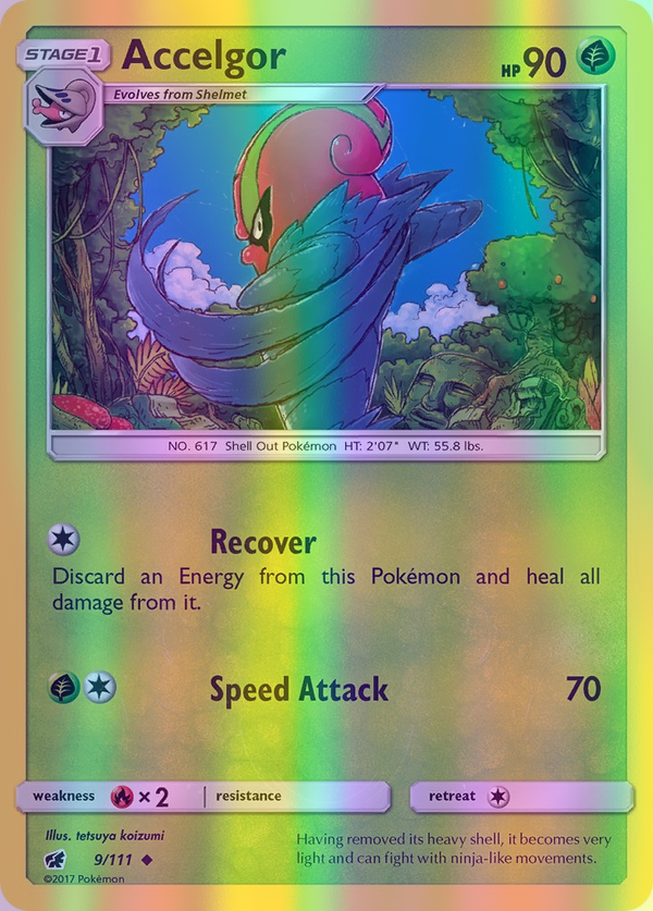 Accelgor - 009/111 (CIN) Uncommon - Near Mint Reverse Holofoil