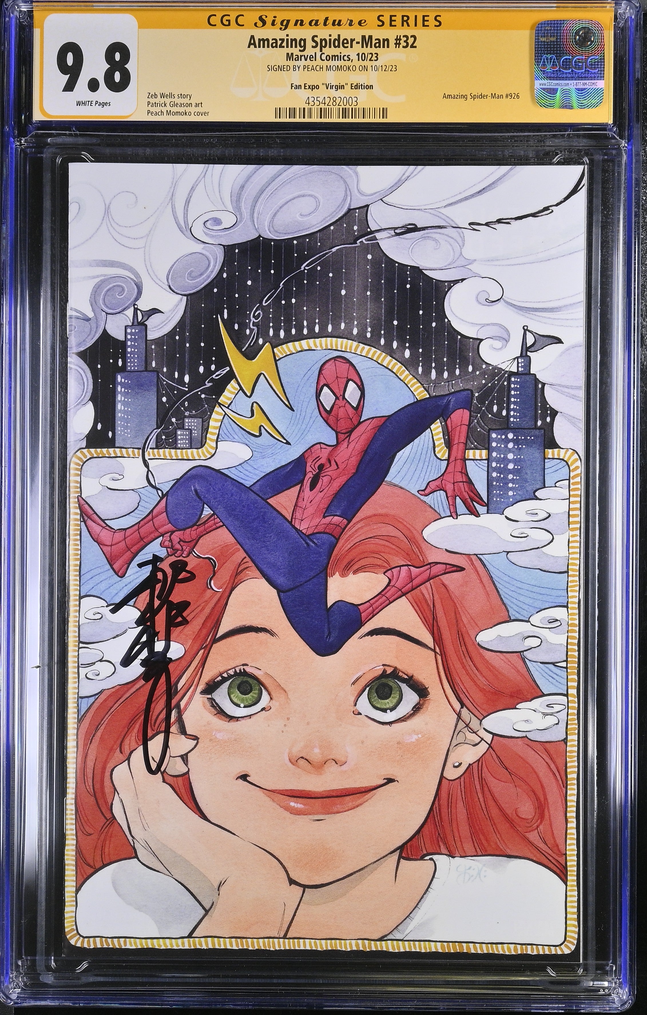 Amazing Spider-Man (2022 Series) #32 (CGC SS 9.8) Signed by Peach Momoko. Fan Expo Exclusive Peach Momoko Virgin Variant