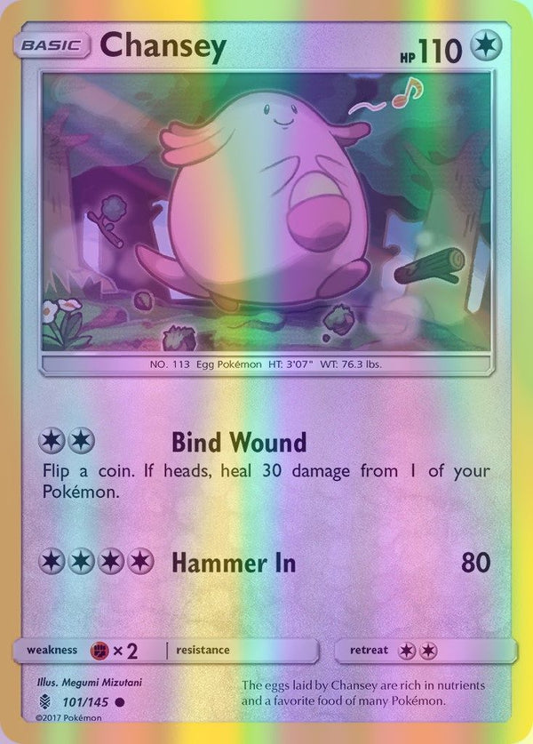 Chansey - 101/145 (SM:GRI) Common - Near Mint Reverse Holofoil