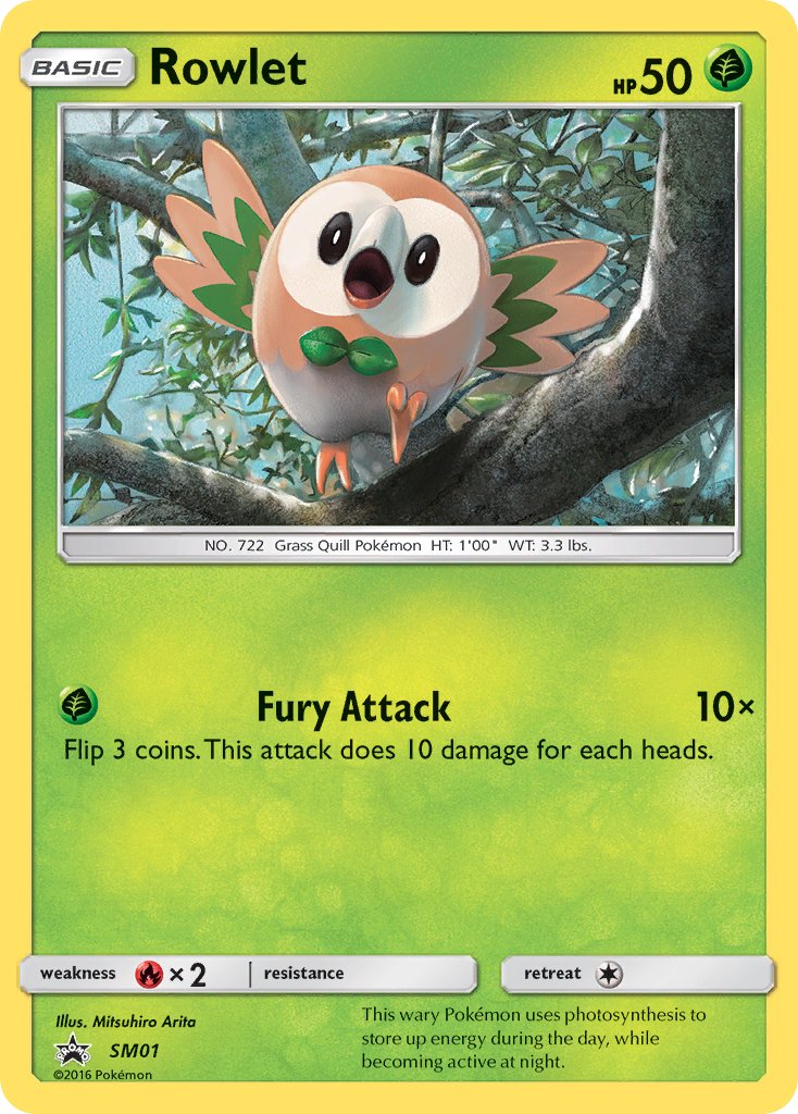 Rowlet - SM01 (SM:PR) Promo - Near Mint Holofoil