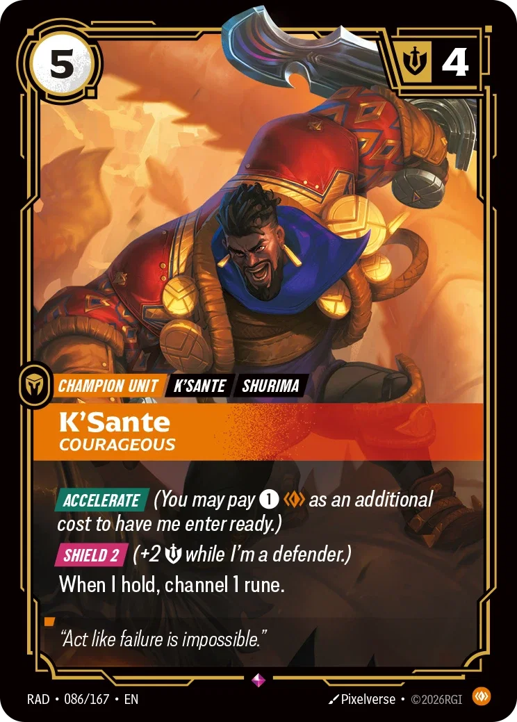 K'Sante, Courageous - 086/167 (RAD) Rare