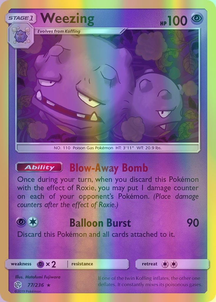 Weezing - 077/236 (CEC) Rare - Near Mint Reverse Holofoil