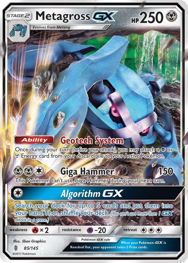 Metagross GX - 085/145 (SM:GRI) Ultra Rare - Light Play Holofoil